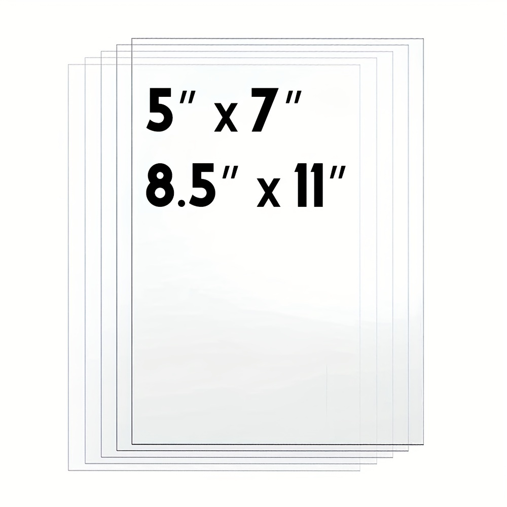 CALPALMY 5 Pack of 8x10” PET Sheet/Plexiglass Panels 0.04” Thick; Use for  Crafting Projects, Picture Frames, Cricut Cutting and More; Protective Film