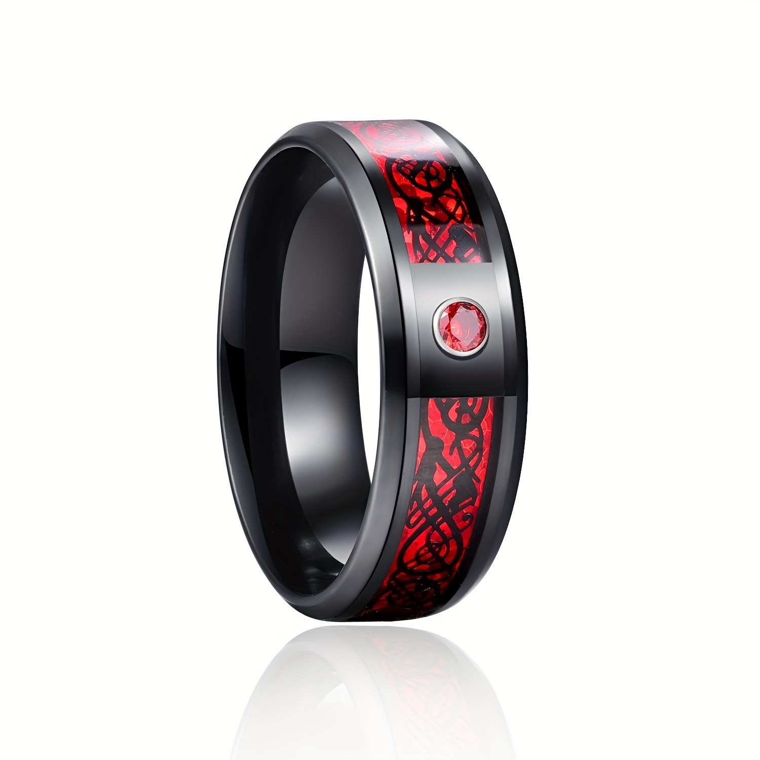 Men's Two Tone Zircon Dragon Pattern Ring