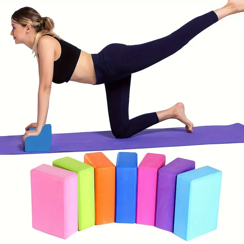 High Density Eva Yoga Blocks Solid Color Fitness Block - Temu