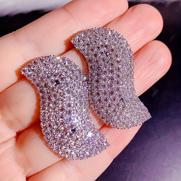 10 pairs lot shiny zircon decor dangle earrings simple luxury style zinc alloy jewelry gift for friends details 20