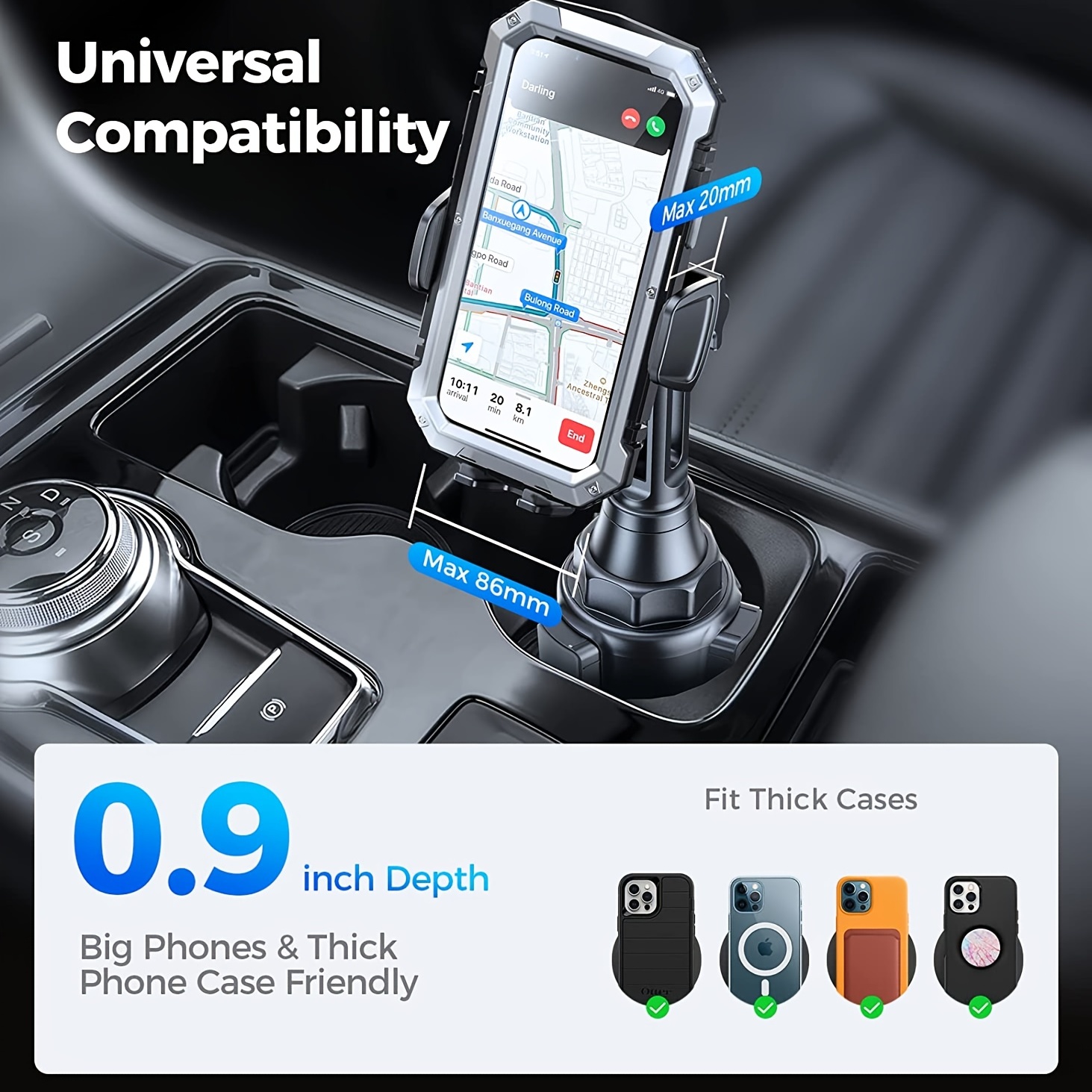 Cup Holder Phone Mount, [no Shaking  Height-adjustable Pole] Cup Phone  Holder For Car,car Phone Holder Temu Australia