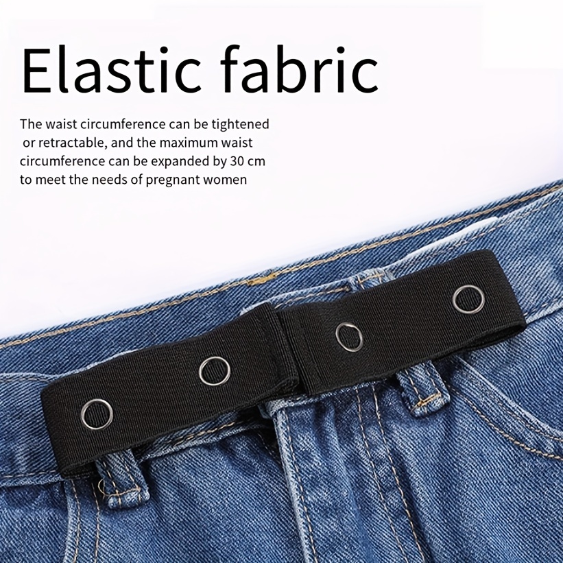 1/2pcs Elastic Waistband, Adjustable Waistline For Women, Jeans Long  Button, Waistband Extended Button, Elastic Adjustable Button, Pregnant Fat  Pants