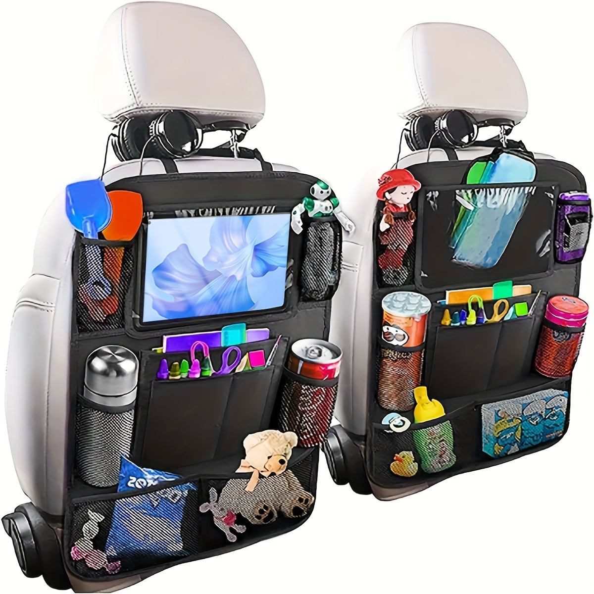 Car Back Seat Organizers Storage Pockets Kick Mats Car Back - Temu