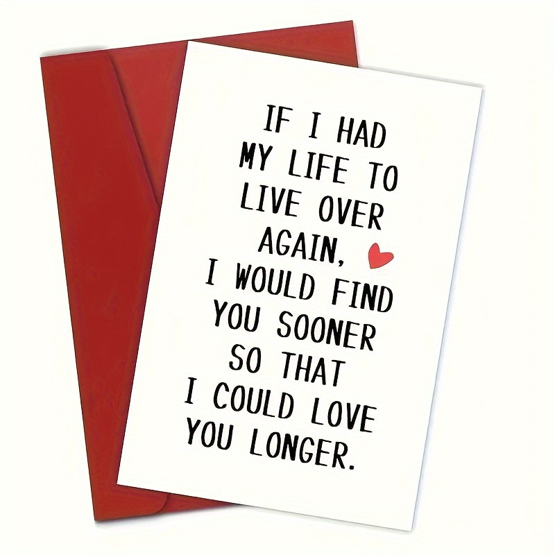 

Funny Anniversary Card For Husband Wife Romantic Anniversary Cards For Him Her, Birthday Card For Boyfriend Girlfriend Men Women If My Life To Live Over Again, Thank You Cards, Birthday Gift