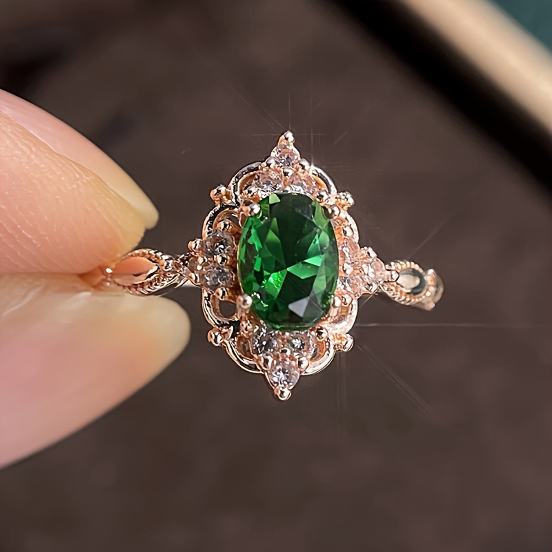 Green cubic on sale zirconia ring