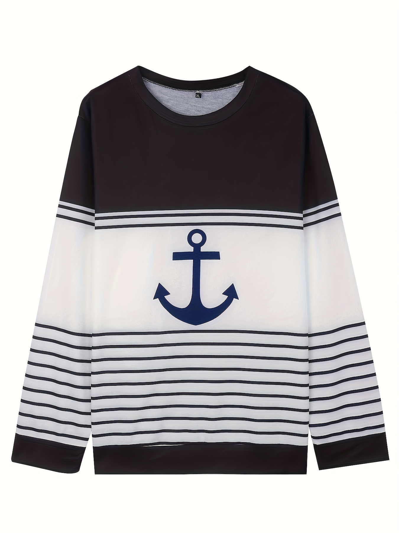 Anchor Black Long Sleeve Crew Neck