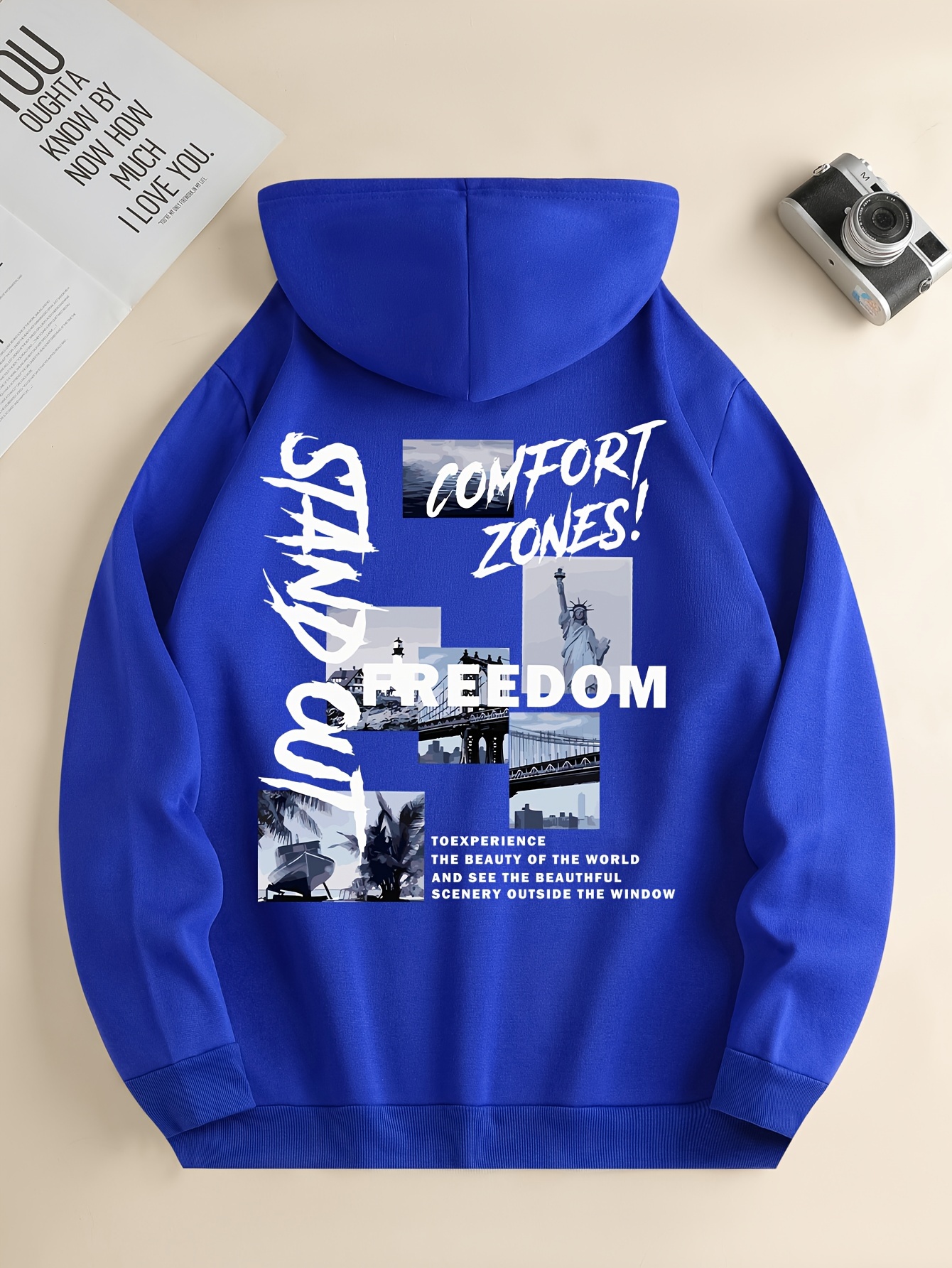 Freedom Print Hoodie Cool Hoodies Men Men s Casual Graphic Temu