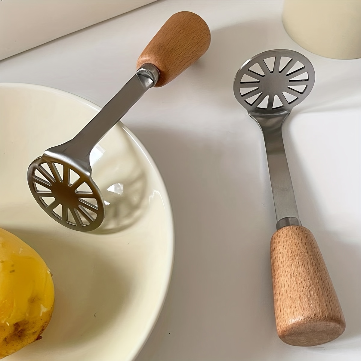 Wood Handle Mini Masher, Potato Masher