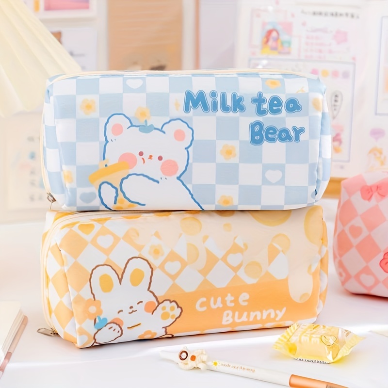 Kawaii Pencil Case With Pins Aesthetic Stationery Storage - Temu