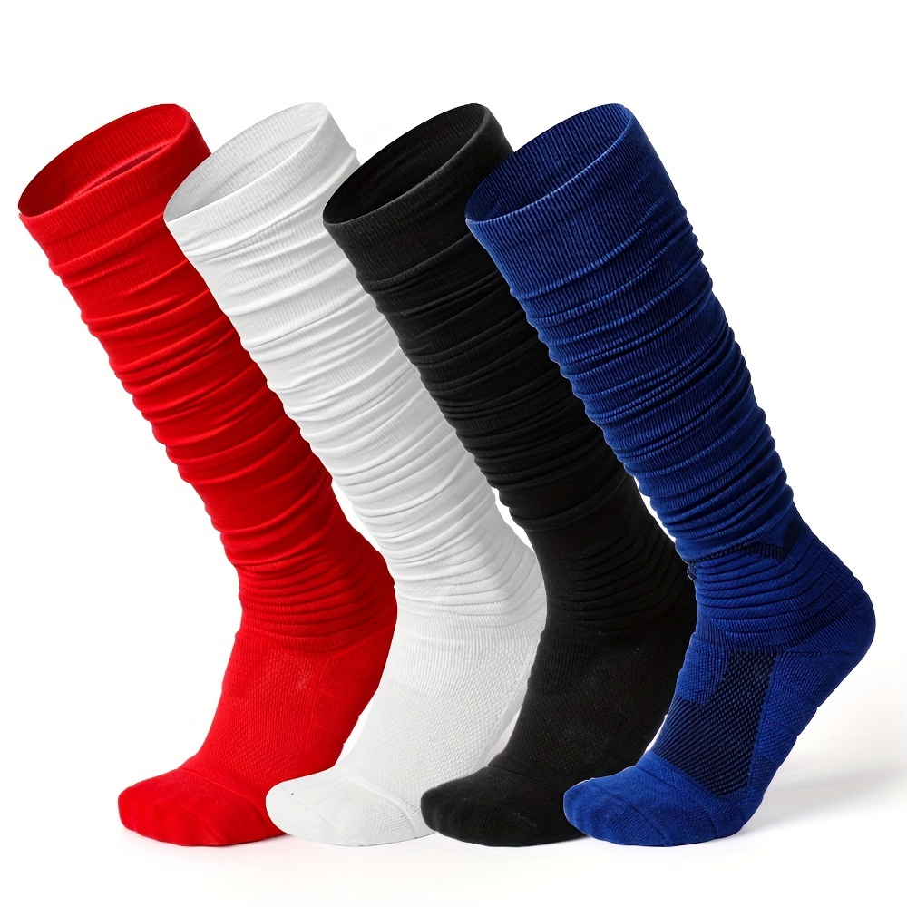 

1pairs Men's Athletic Polyester Blend Solid Color Knee High Long Sock For Rugby Sports