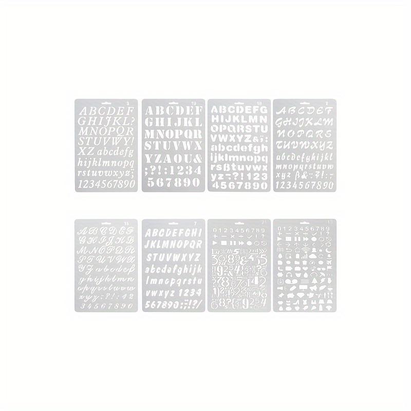 20 Stencils Set Alphabet Letters Numbers for Art and Craft DIY, Face Paint, 4x7