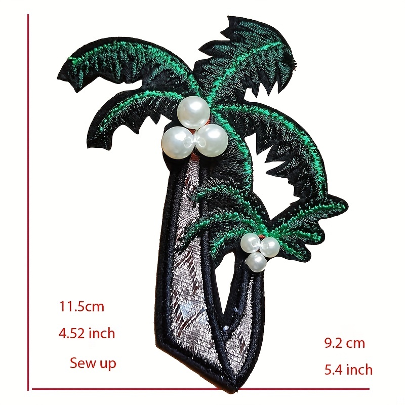 Fashion sew on patches for clothes Rhinestone beaded Patches for clothing  Embroidery Sequin pearl patches applique flower tree