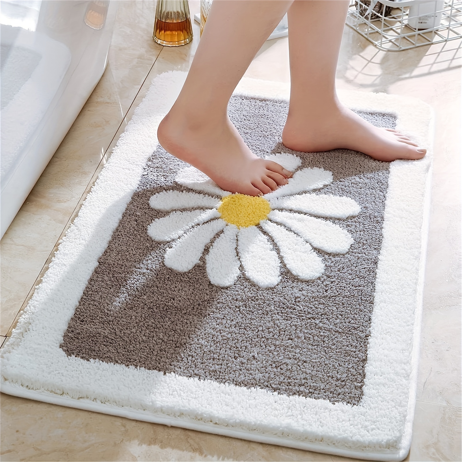 Bathroom Floor Mat, Bathroom Absorbent Non-slip Mat, Home Toilet Sink  Carpet, Quick-drying Foot Mat, Bedroom Door Mat - Temu
