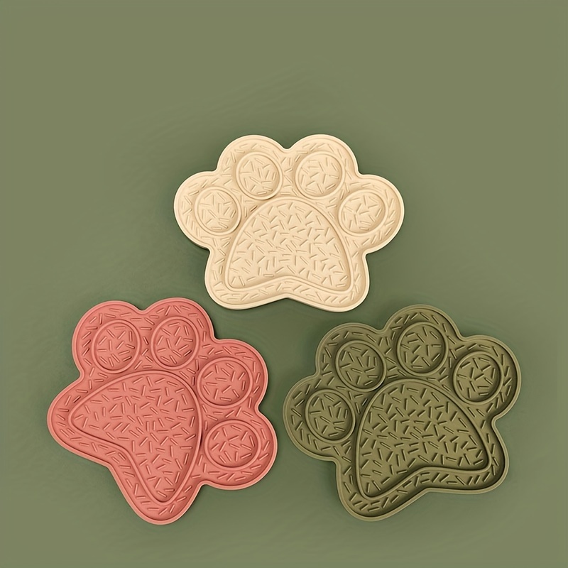 Christmas Style Paw Shaped Cat Slow Feeder Basin Anti Choking Silicone Cat  Lick Pad Wear-resistant And Easy To Clean Cat Slow Food Plate Mat Pet  Placemat - Temu