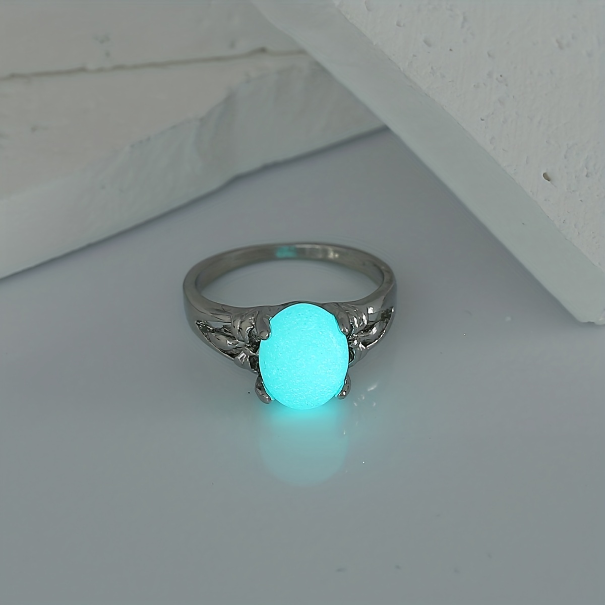 Men's Oval Luminous Ring, Stylish Accessory