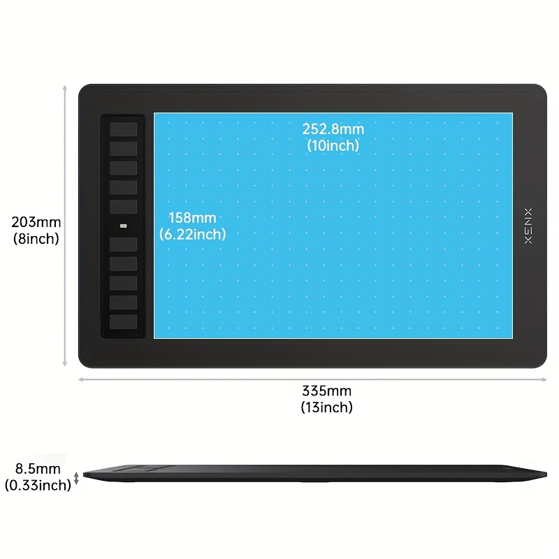 TeinenRon Graphics Drawing Tablet,10x6 Inch Drawing Tablet with 8192 Levels  Battery-Free Pen and Bracket,12 Hot Keys,Digital Drawing Pad Compatible