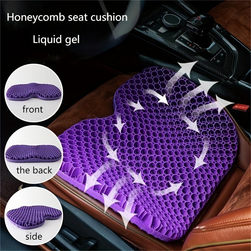 Purple Thickening Gel Seat Cushion Breathable Honeycomb For Cool Down  Pressure Relief Back Tailbone Pain Home Office Car Chair Mat Accessories -  Temu