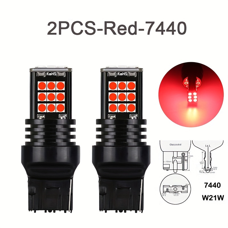 T20 7443 7440 W Led Bulbs Super Bright Car Lights red White - Temu