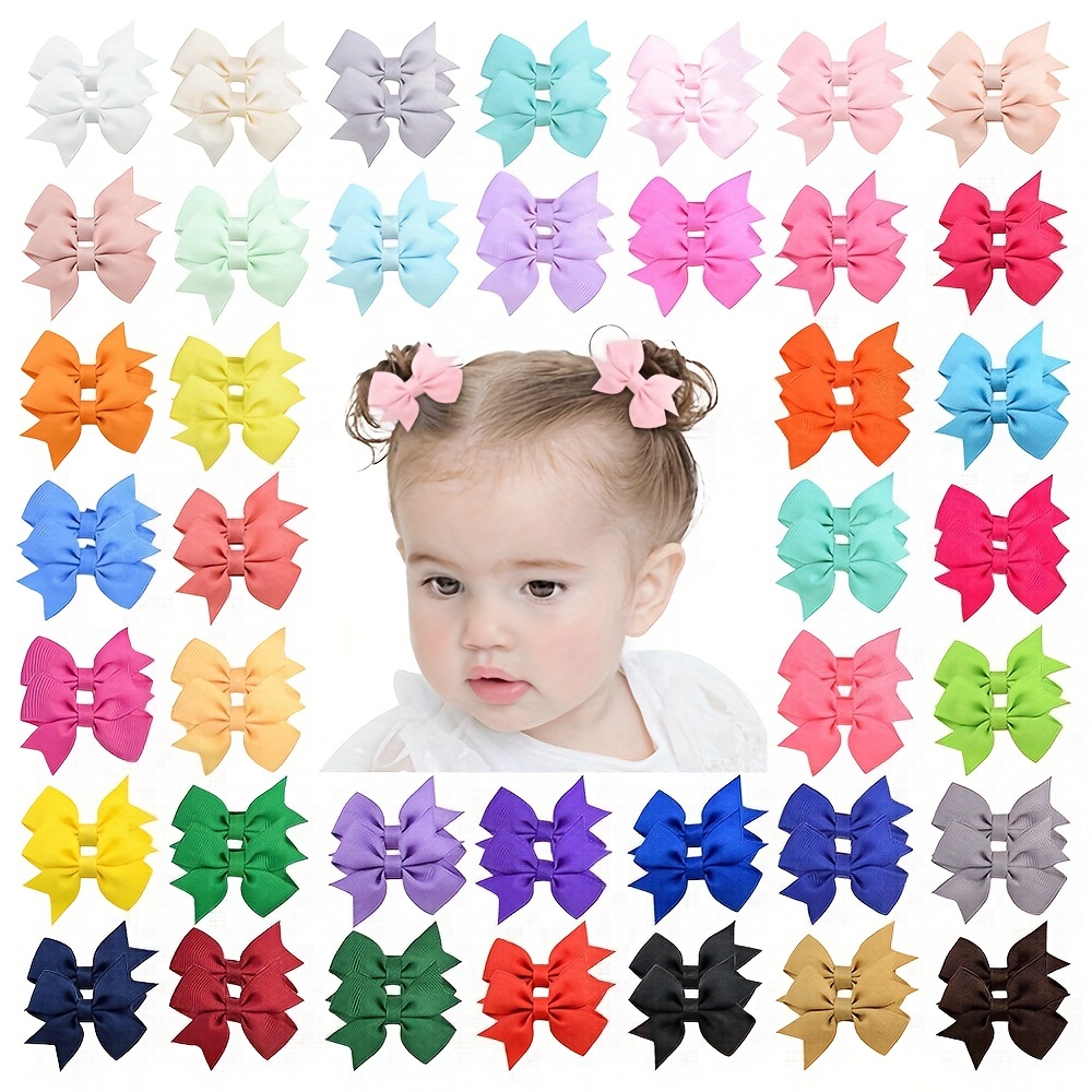 

40pcs/pack Adorable Bowknot Hair Clips - Perfect For Baby Girls Of All Ages, Ideal Choice For Gifts