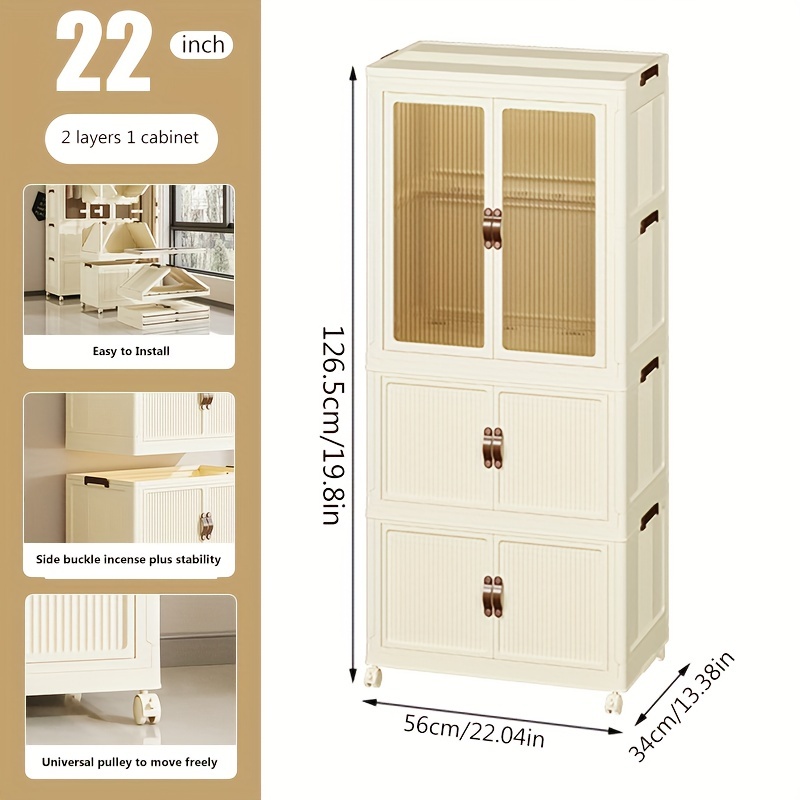 Simple Wardrobes Plastic Storage Cabinet Folding Bedroom Closets