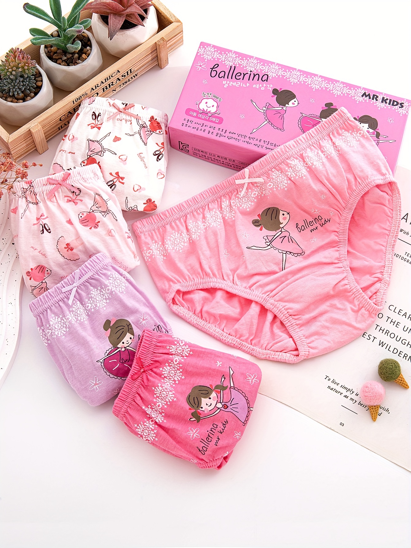 Girls Cute Princess Pattern Cotton Brief Underwears - Temu Australia
