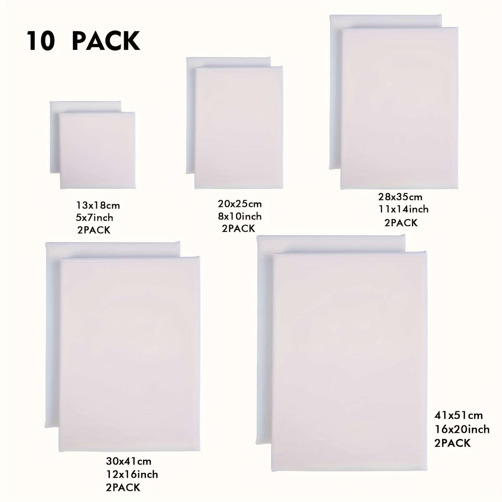 10 Pack Black Stretched Canvas for Painting 11x14 Blank Art Canvases for  Paint 