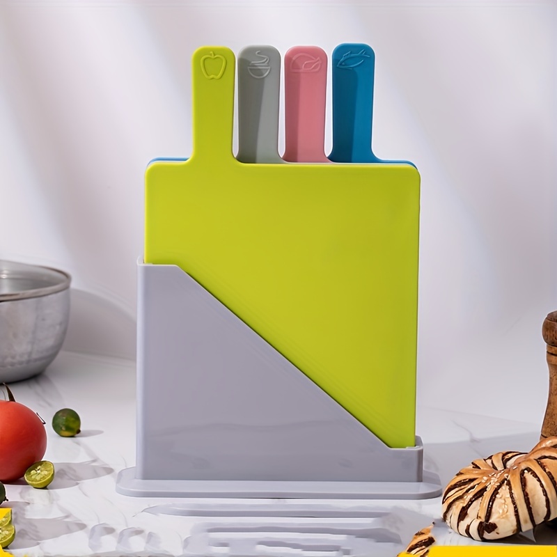 Non slip Plastic Cutting Board Set With Storage Base - Temu