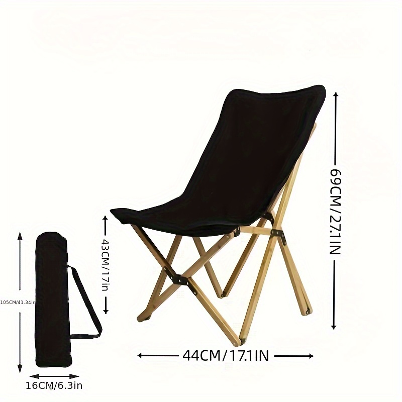 1pc Folding Camping Chair Lightweight Backpacking Chair With Carry