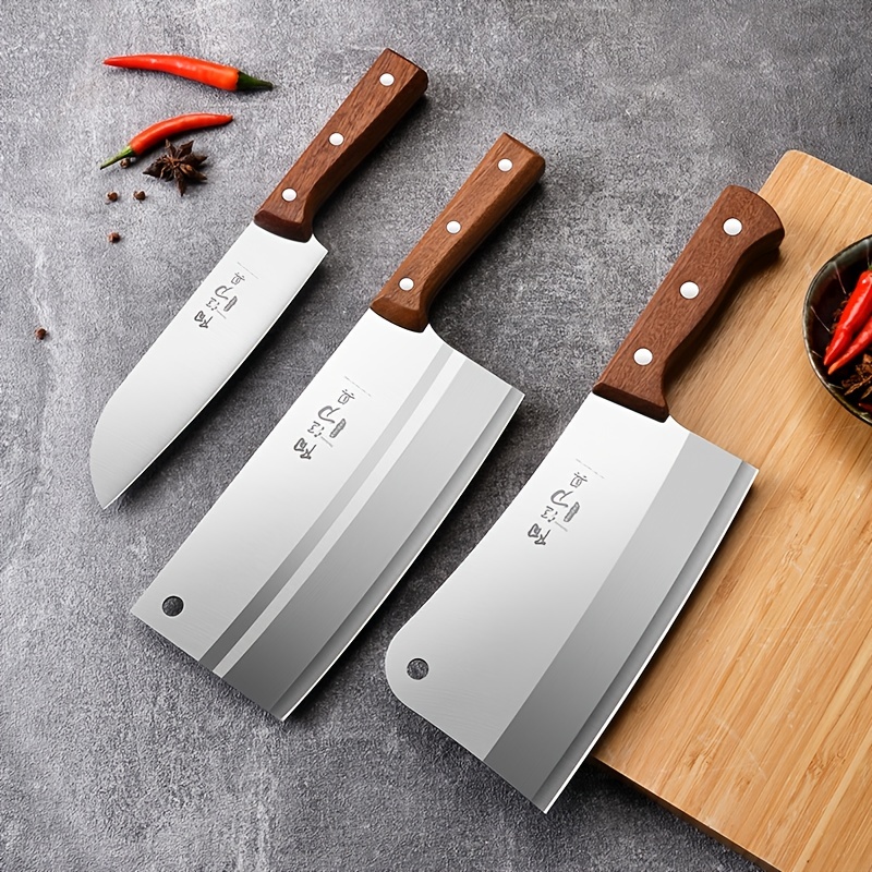 Sharp Stainless Steel Chinese Slicing Knife For Meat And Kitchen Use - Temu