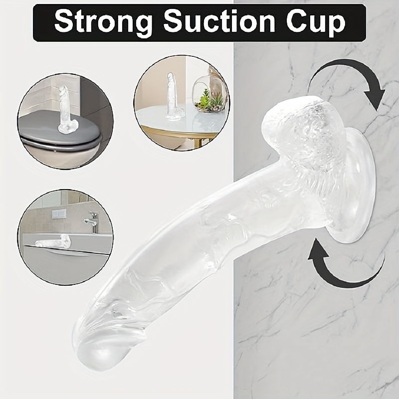  Realistic Transparent Dildo 7.9 inch Dildo, Adult Sex Toy with  Suction Cup, Suitable for Female/Male/Couple, Flexible Dildo with Curved  Shaft and Ball, can be Used for Vagina G-spot and Anal Play 