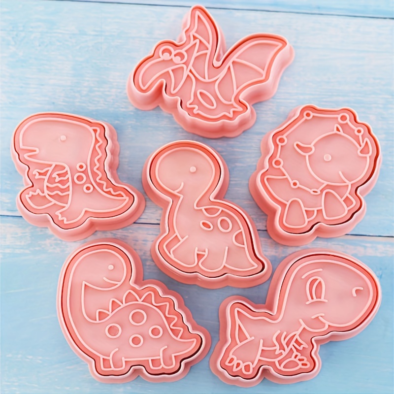 6pcs Dinosaurios Moldes Galletas,3D Molde Galletas,Cortador Galletas Niños,Moldes  Galletas Infantiles,Moldes para Galletas Plástico,Dibujos Animados Molde  Galletas,Dinosaurios Cortadores de Galletas : : Hogar y cocina