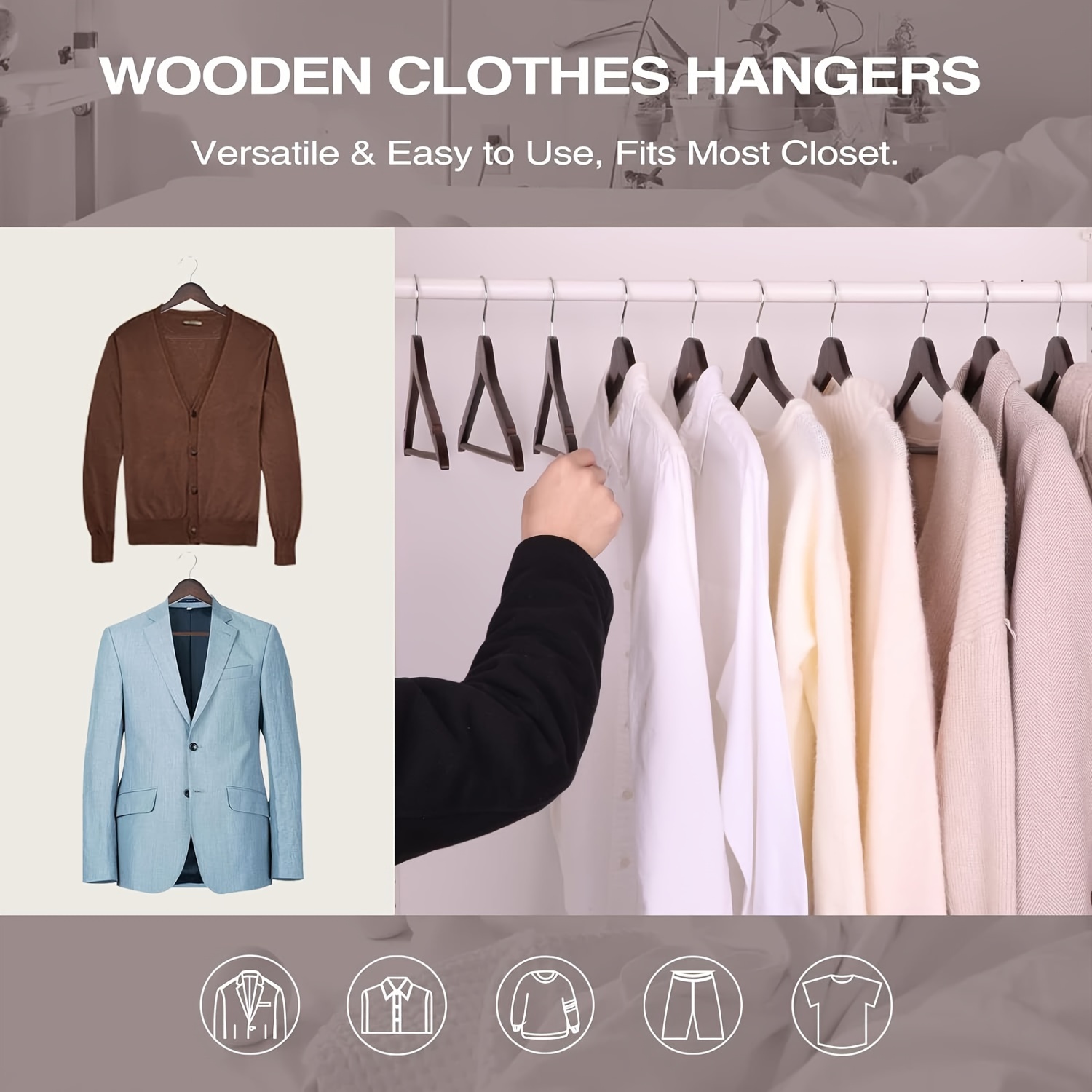 Wooden Hangers, Solid Wood Baby Hangers, Children's Coat Hangers With Pants  Bar, Shoulder Notches, Swivel Hooks For Clothing Stores - Temu