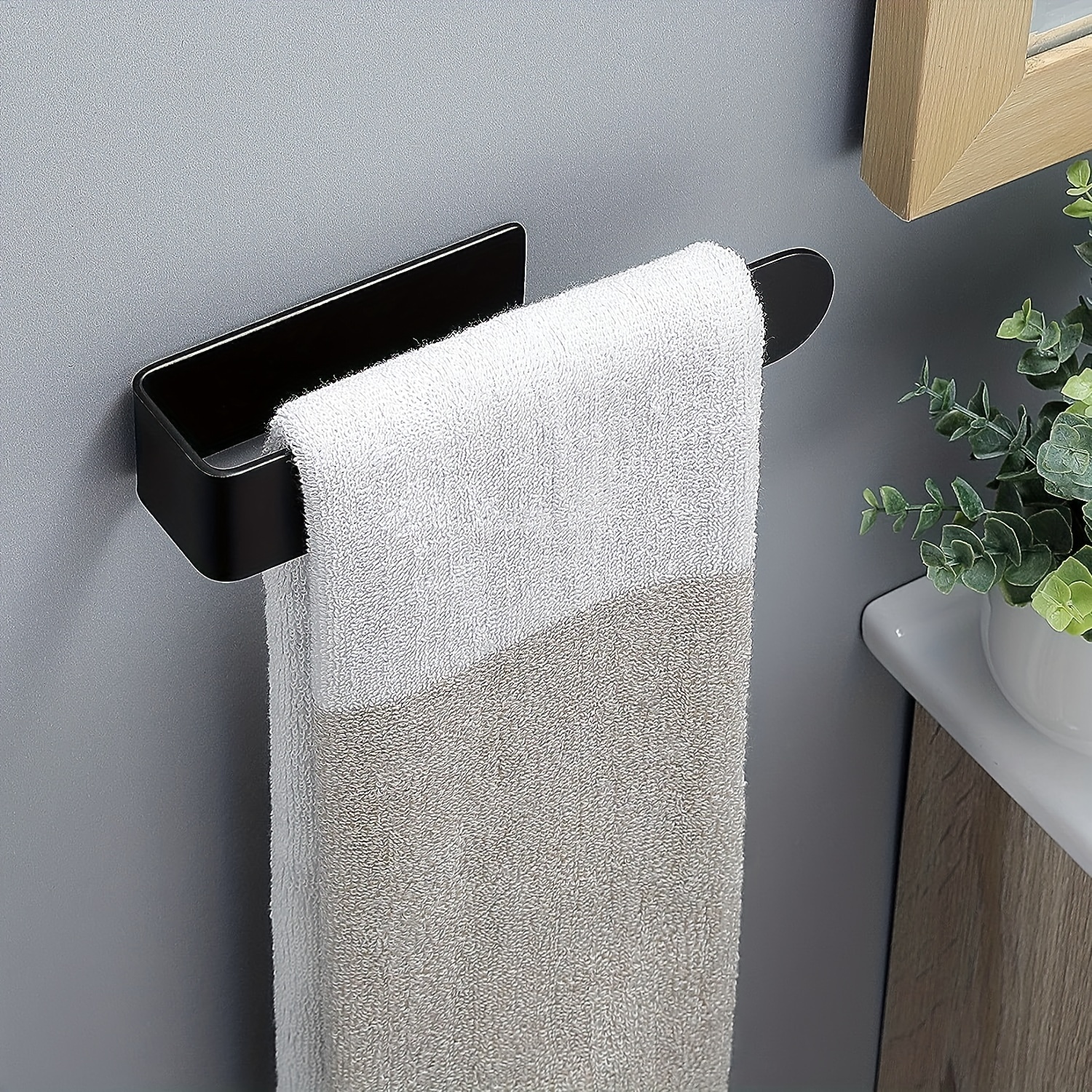 Self Adhesive Towel Bar, Stainless Steel Shower Towel Rack For Bathroom,  Wall Mounted Towel Holder, Hand Towel Hanger, Easy To Install No Drilling,  Bathroom Accessories - Temu