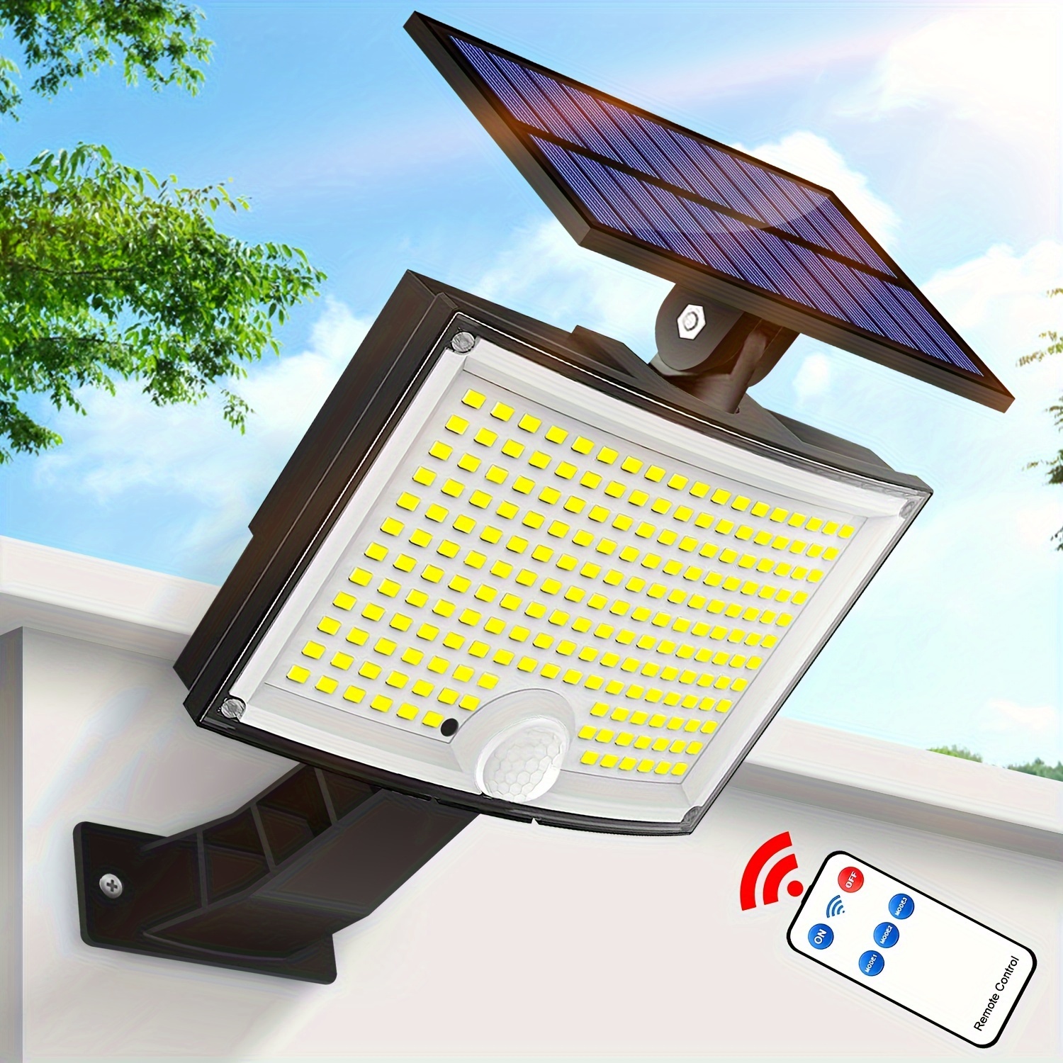 1 Pack Luces Solares Sensor Movimiento Exteriores - Temu