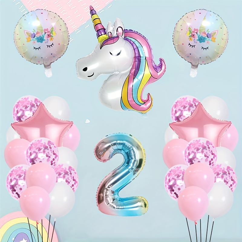 Set di palloncini per compleanno da ragazza 20 pezzi 1-9 palloncini da 32  pollici rosa
