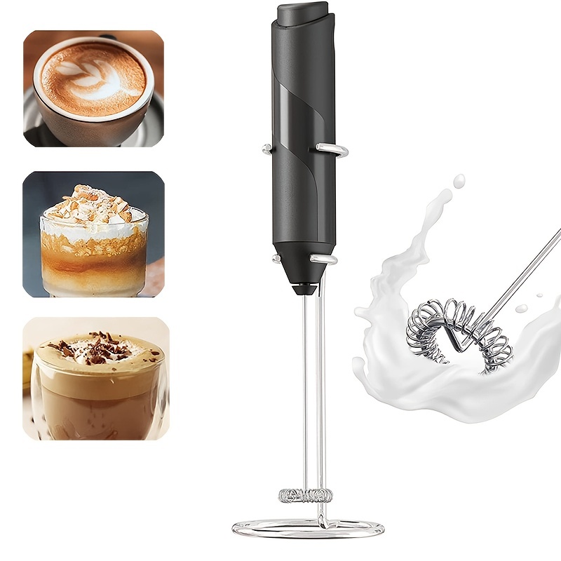 Electric Milk Frother Coffee Maker Handheld Whisk Beater Foam Maker Drink  Mixer With Stand Kitchen Milk Coffee Egg Stirring Tool - AliExpress