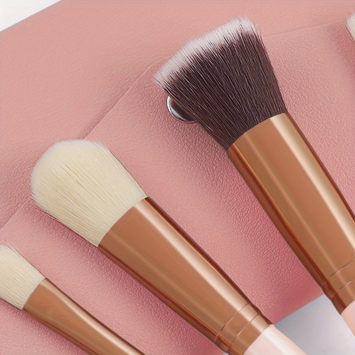 Makeup Brush Set Apricot Color Synthetic Brush Loose Powder - Temu