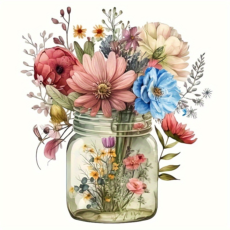 

1pc 5d Self-designed Diamond Painting Kit, Flower In A Bottle-shaped Vase, Decorative Painting