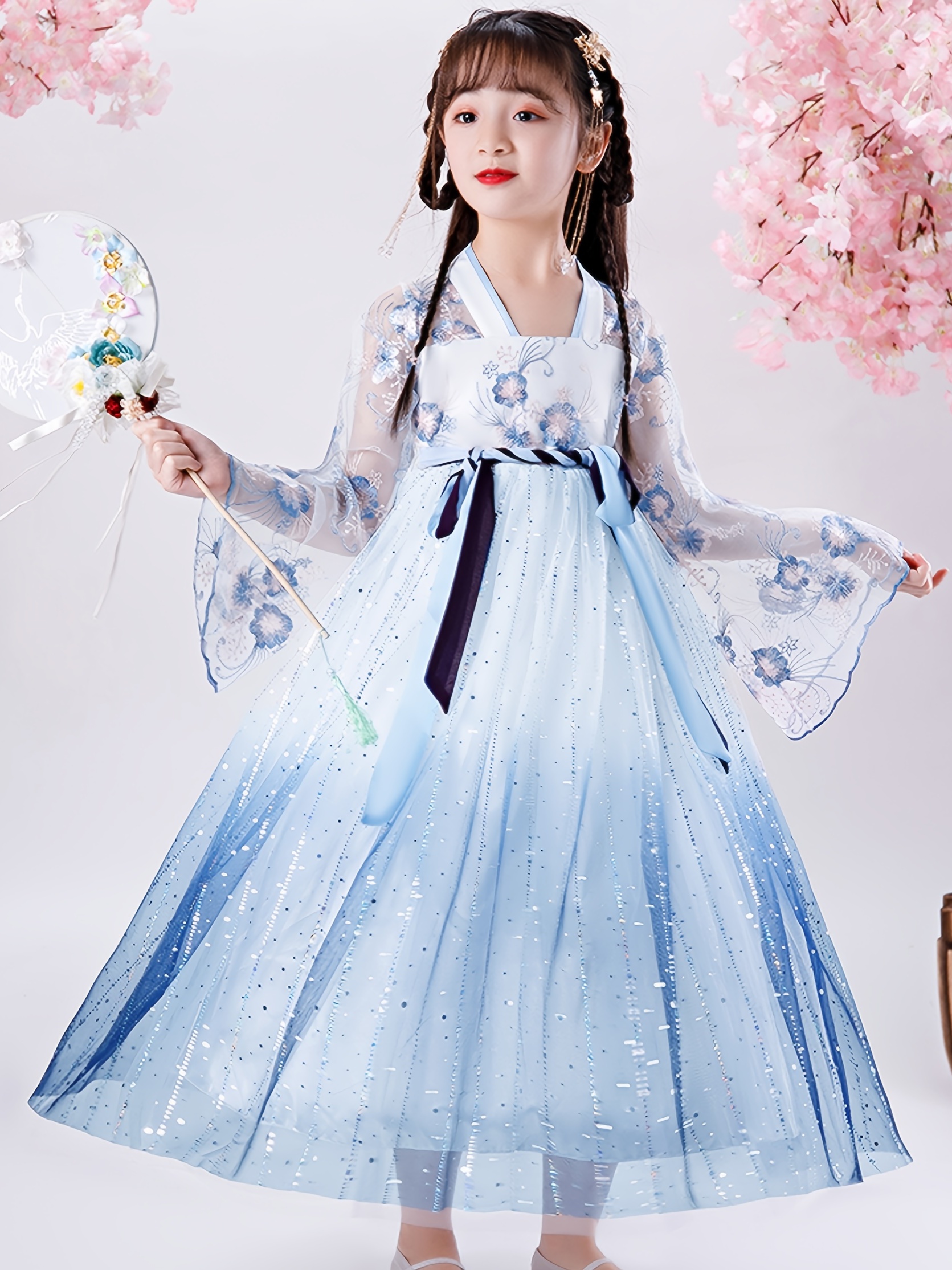 Fashion Hanfu Chinese Dress for Girls Summer Dress 2 Colors - Fashion Hanfu