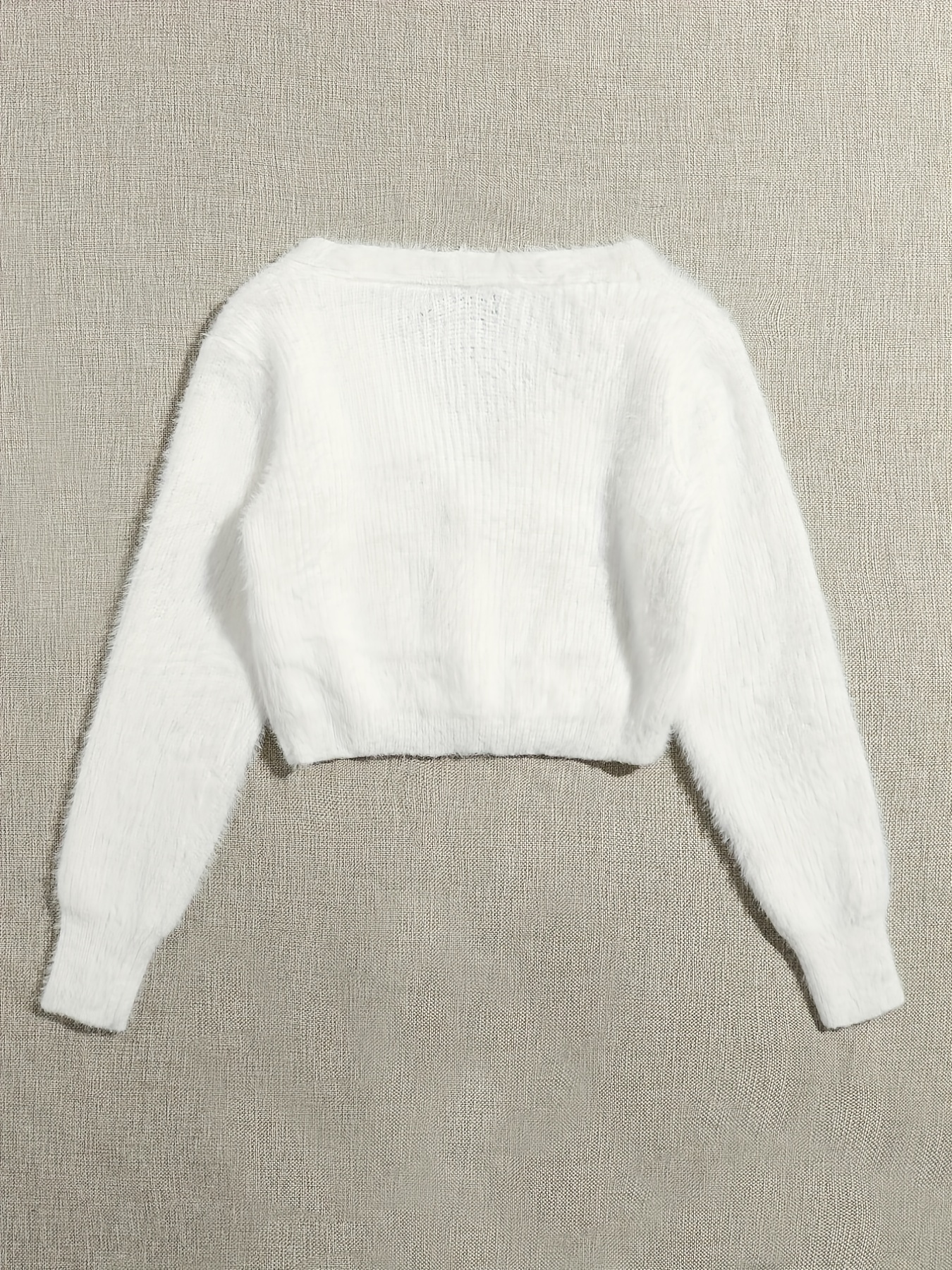 White cropped hotsell fluffy jumper