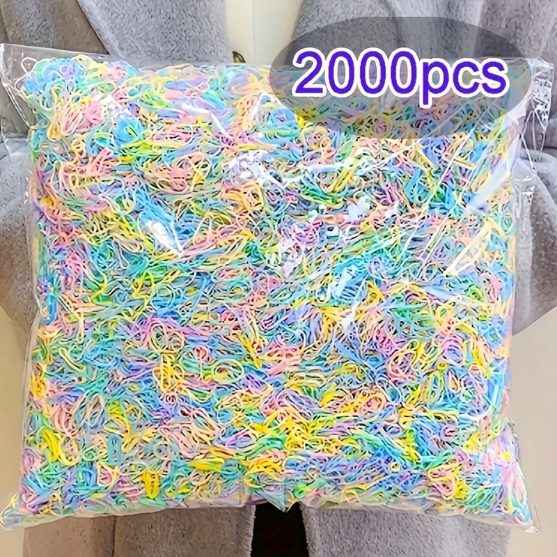 1KG/Pack Colorful Small Disposable Hair Bands Scrunchie Girls