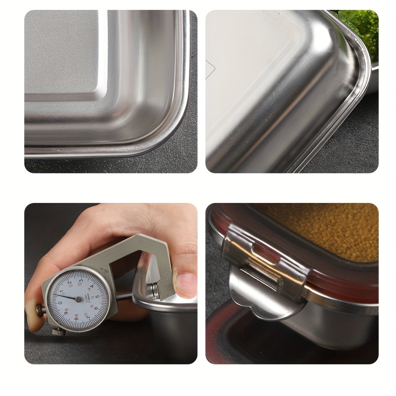 Stainless Steel Container Lids Microwave Food Storage - Rectangle 