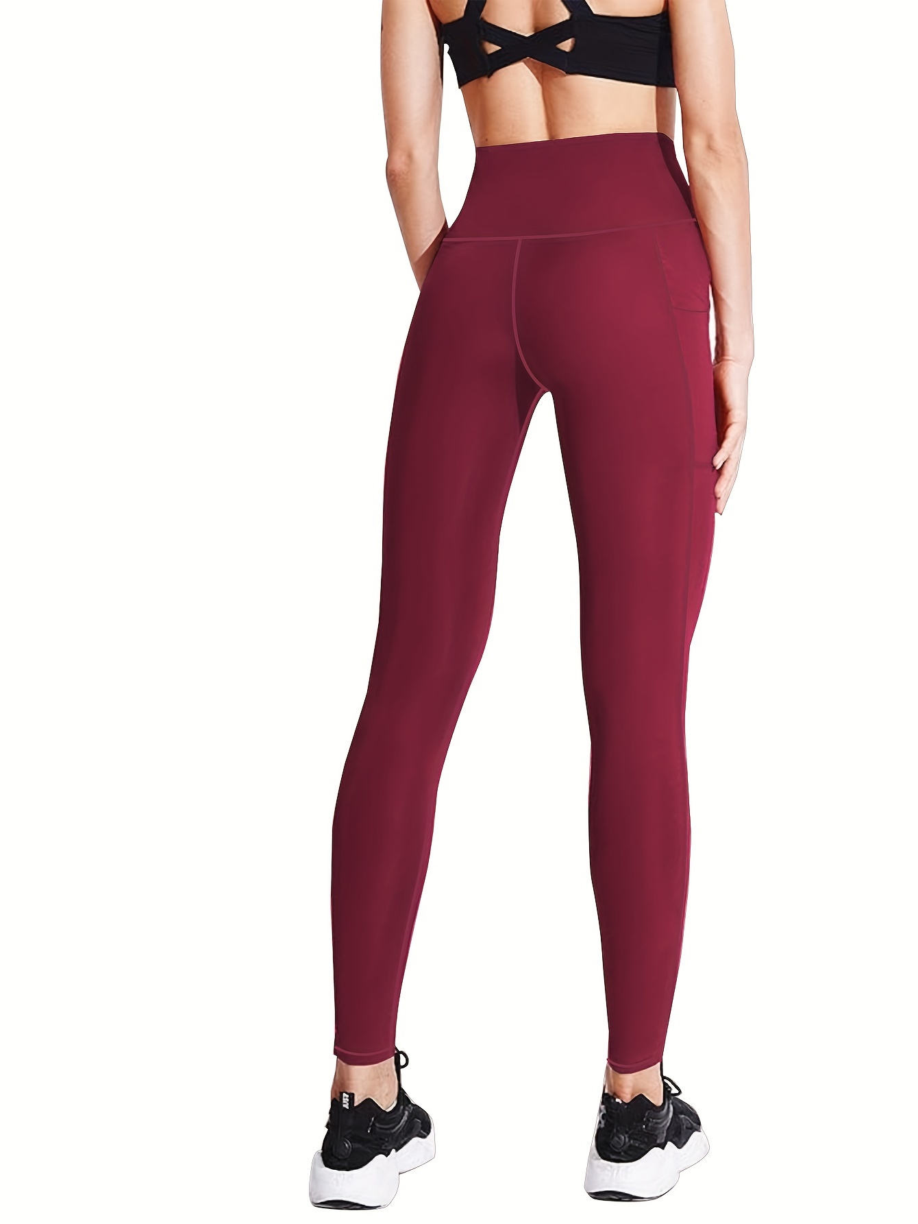 Women's Cardio Fitness Plus Size Leggings with Pocket - Pink and