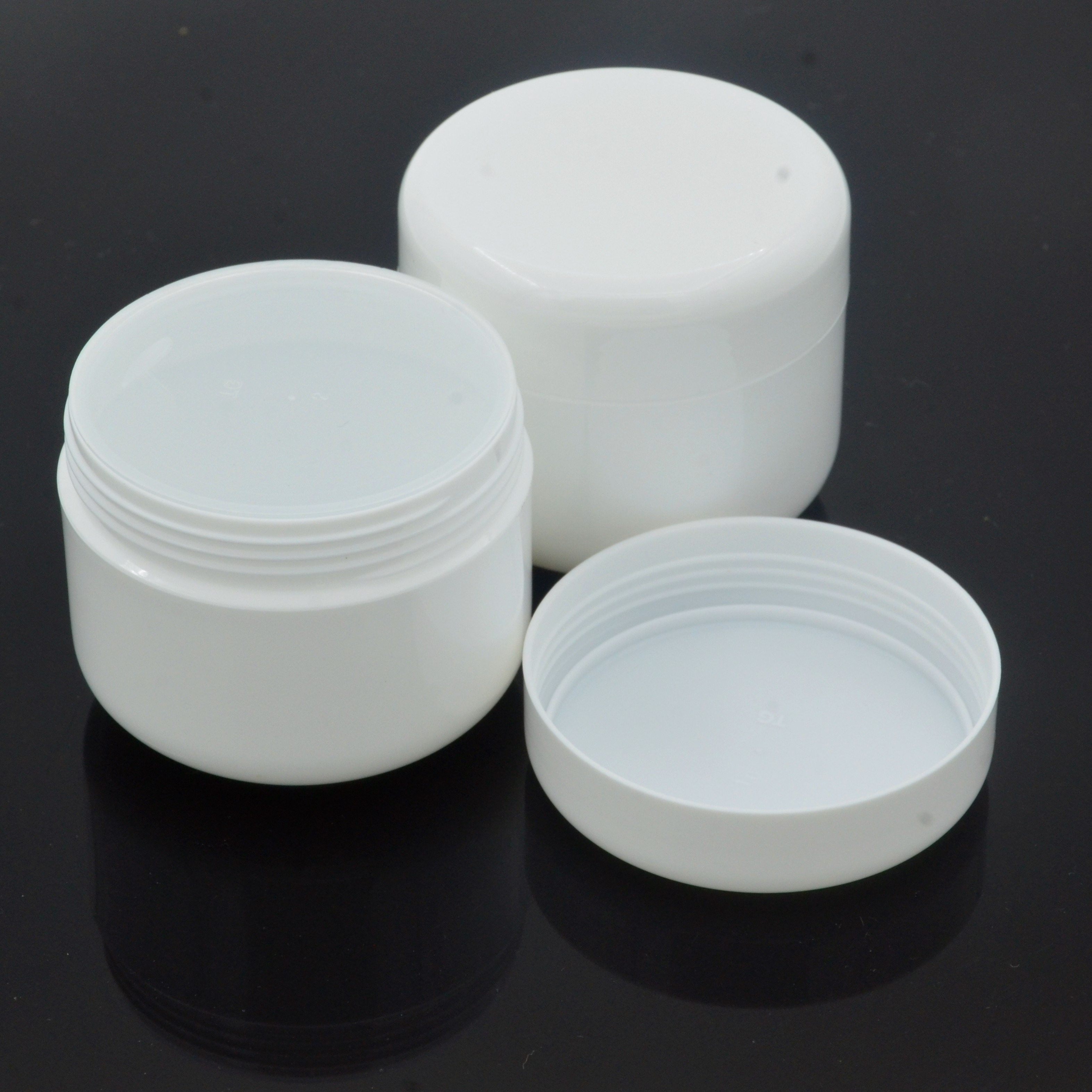 24pcs White Plastic Cosmetic Cream Jars With Transparent Screw-, 50ml Small Travel Size For Easy Packaging And Dispensing, Cream Storage | Compact Size | Transparent Lid