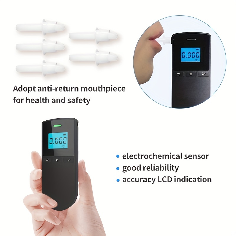 Testeur d'alcool à pile à combustible Testeur d'alcool précis et rapide  avec application Professionnel Digital Breathalyzer AT800