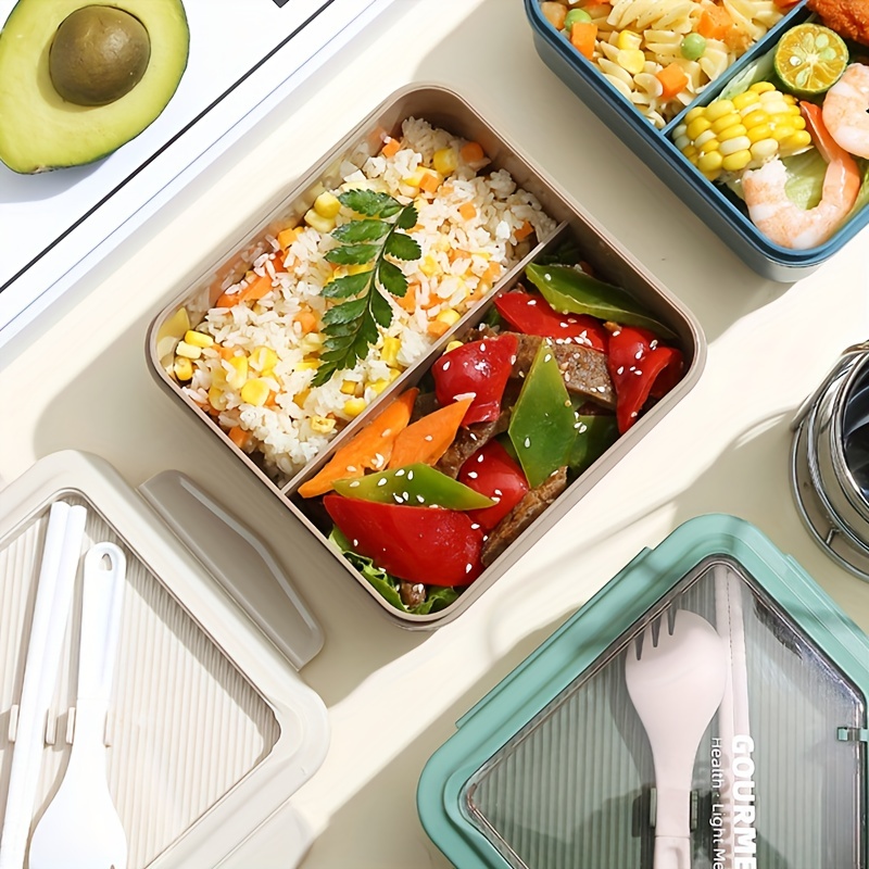 The Perfect Bento Box: 2-layer Lunch Containers With Spoon & Fork,  Leak-proof, Microwavable & Dishwasher Safe! - Temu