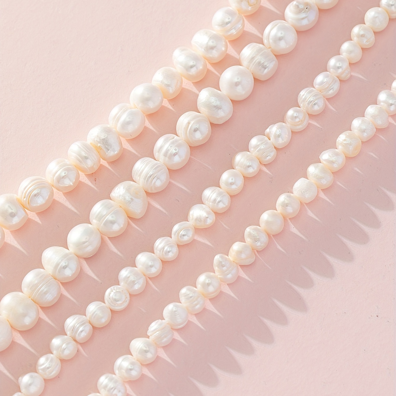 Feildoo ABS Faux Pearl Beads,750pcs 3-8mm Craft Beads Loose Pearls with  Holes for Jewelry Making Fake Pearl Beads for Bracelet Necklace DIY, Sewing