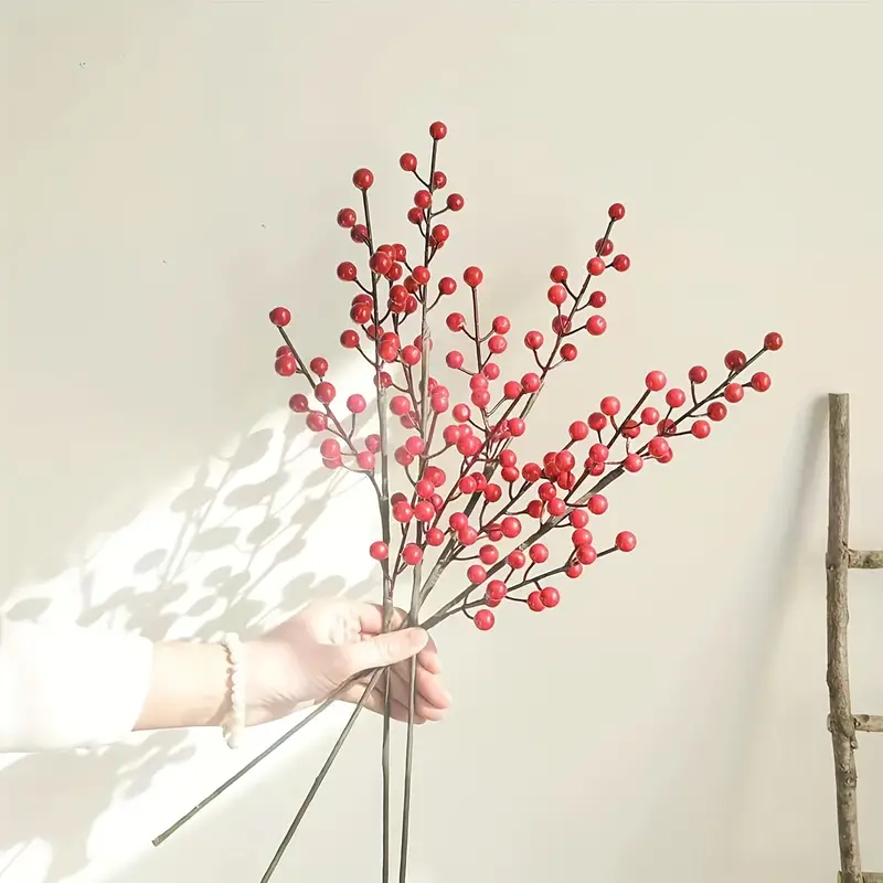 Artificial Red Berry Stems Red Berries For Crafts Christmas - Temu