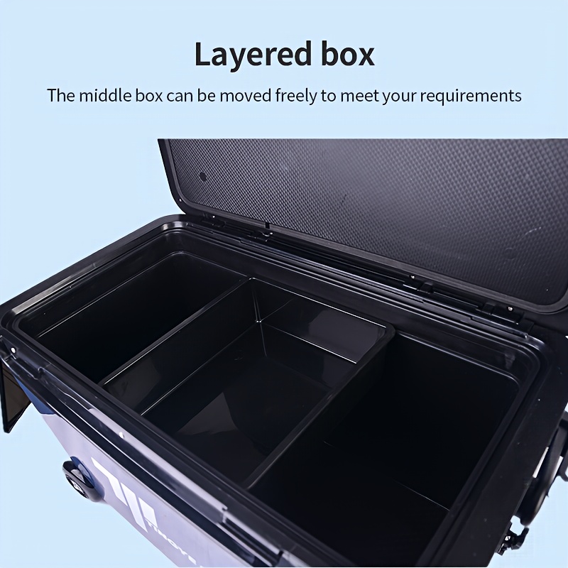 Large Capacity Tackle Box Abs Wear resistant Wheel Fishing - Temu