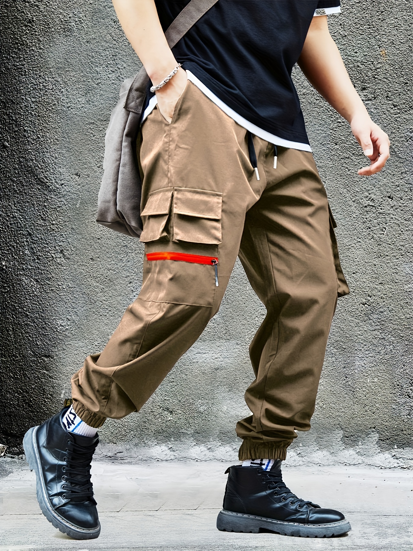 mens long pants multi pocket design for comfort style perfect for work mountaineering
